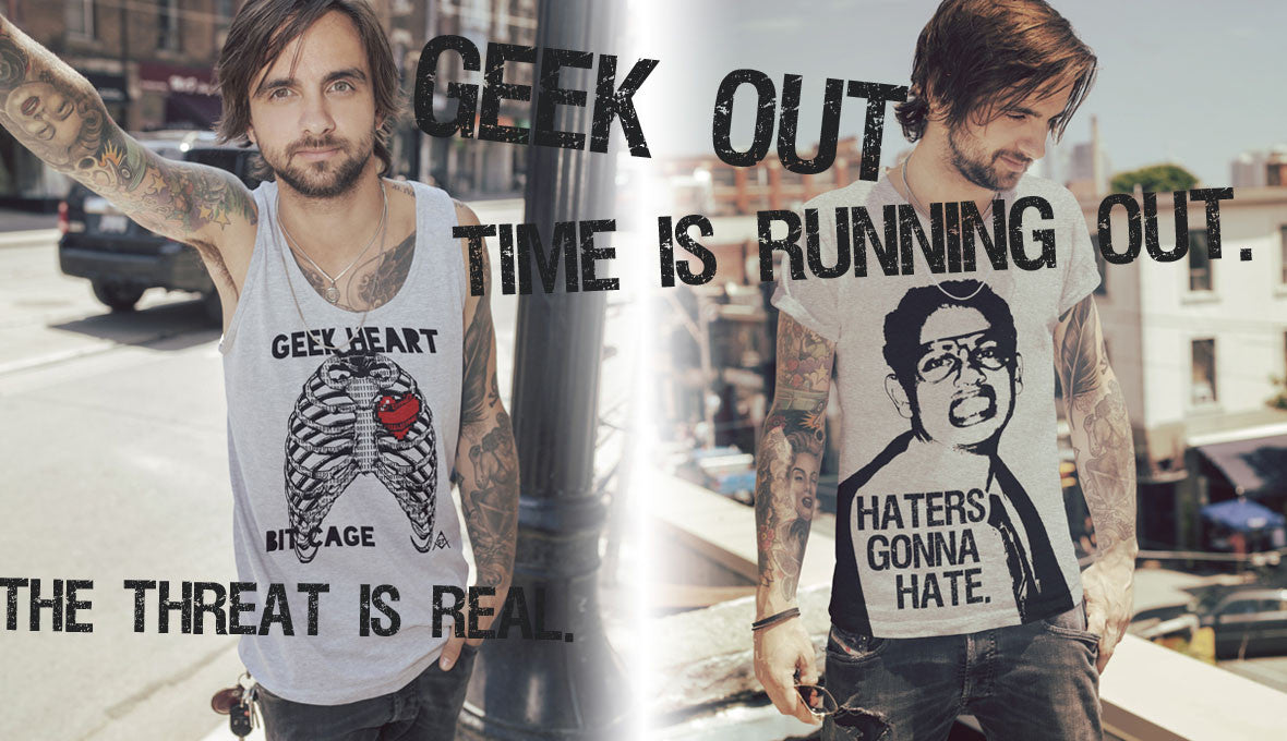 Geek Heart/Bit Cage T-Shirt and Hater's Gonna Hate T-Shirt